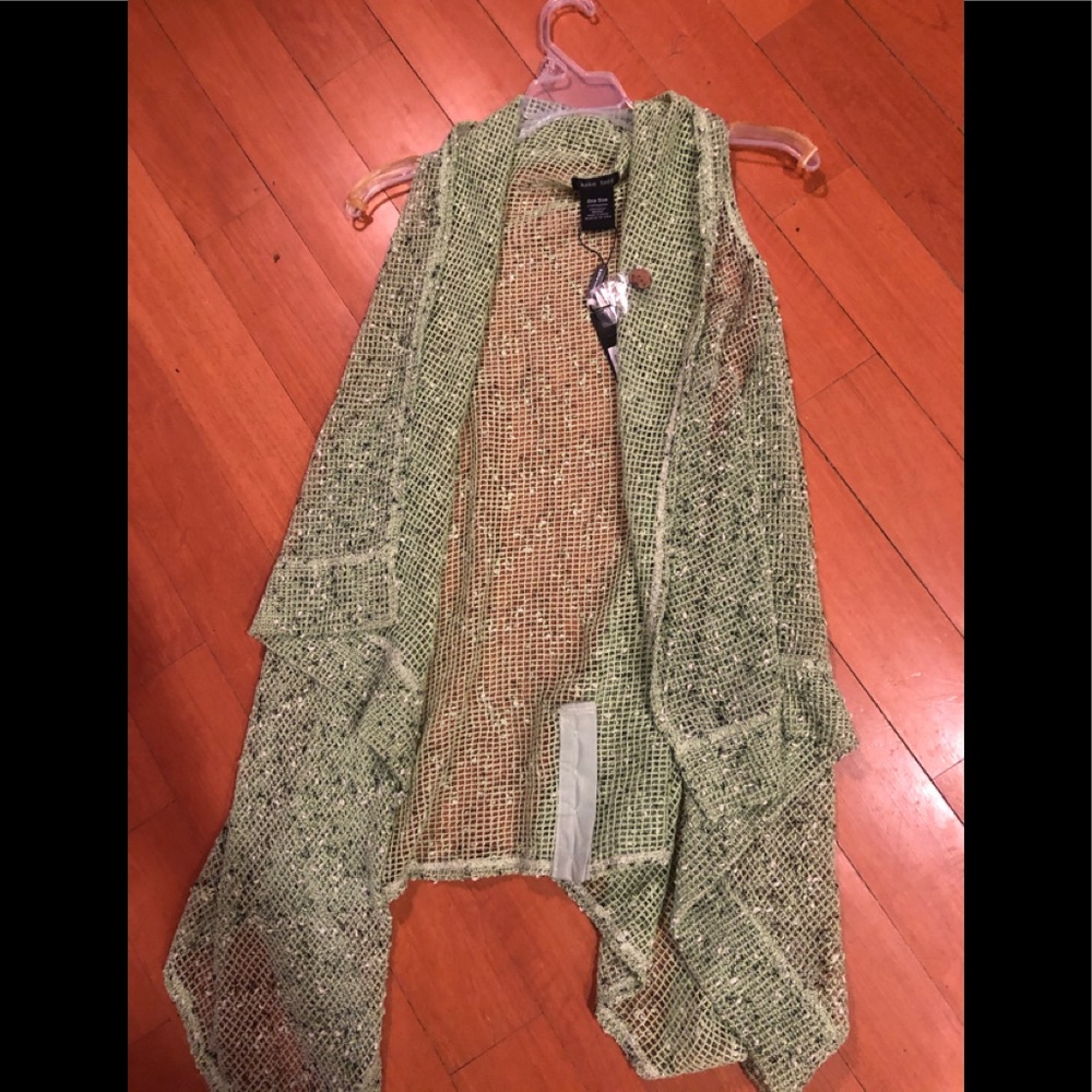 Ladies green speckled vest